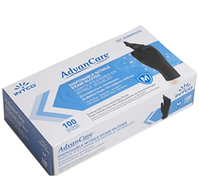 Advancare nitrile gloves (black) medium
