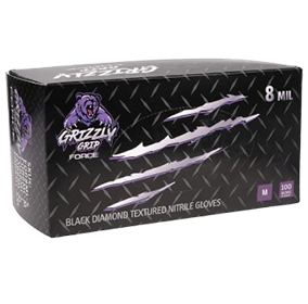 8MIL Grizzly Grip Nitrile Gloves Medium